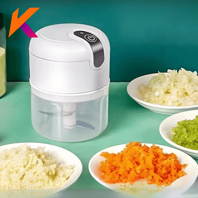 Mini Processador Elétrico de Alimentos Portátil 3 lâminas USB 250 ml Bivolt