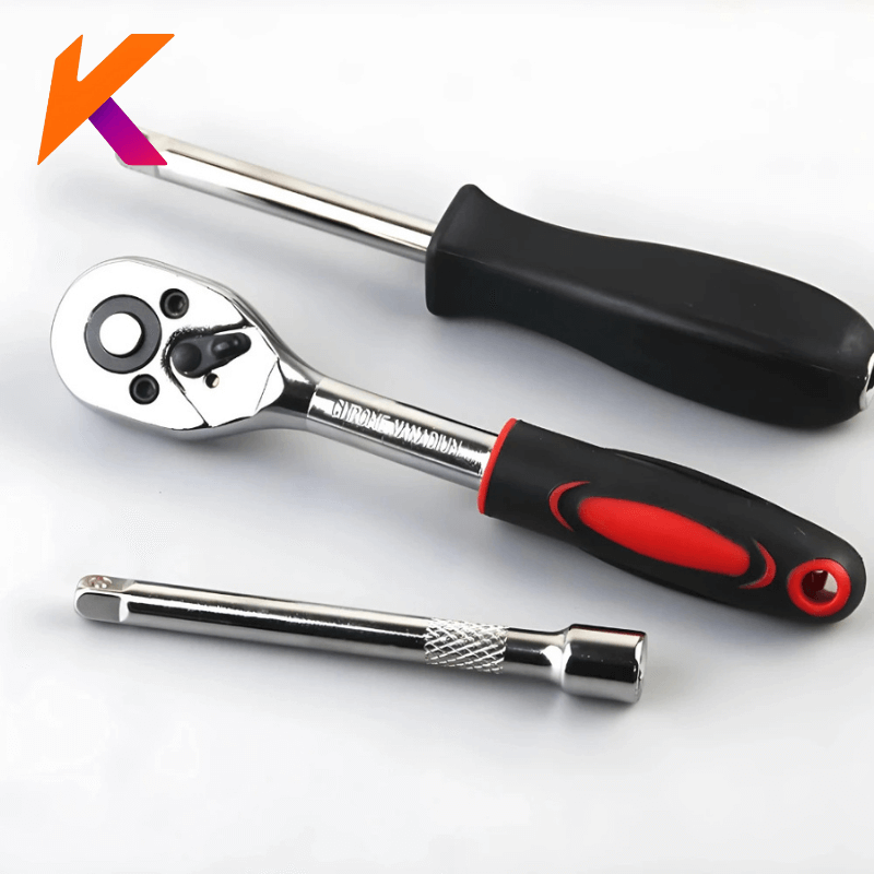 Kit De Ferramentas 46 Peças Chave Catraca Reversível Com Maleta Jogo de Soquete Para Manutenção E Reparo