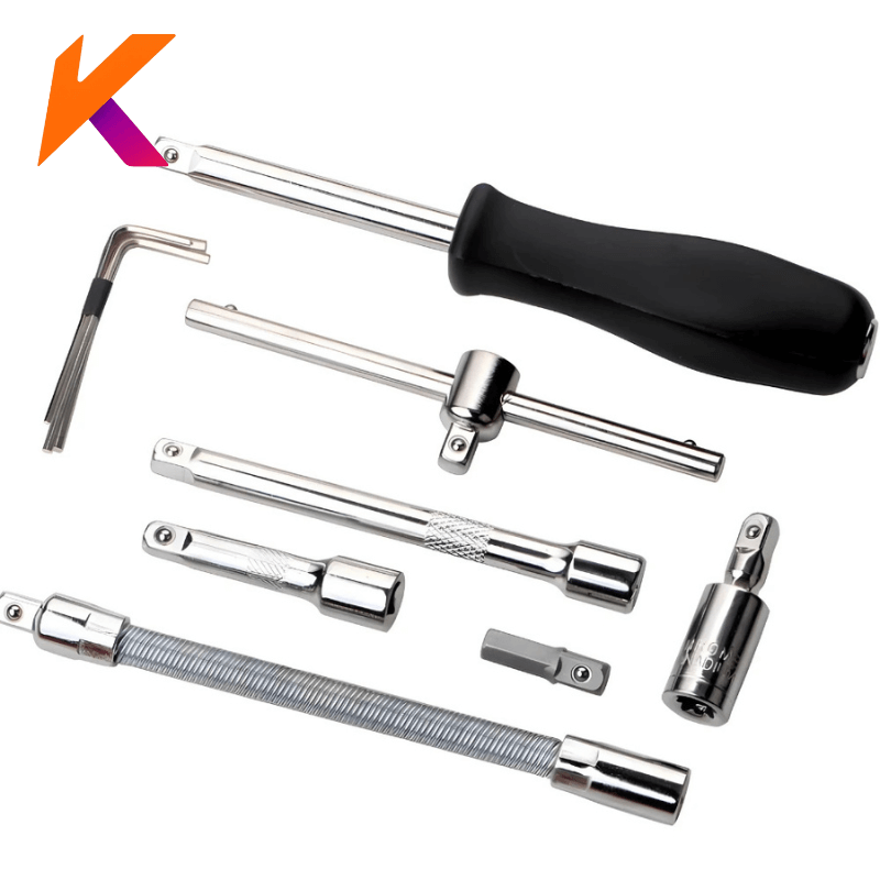Kit De Ferramentas 46 Peças Chave Catraca Reversível Com Maleta Jogo de Soquete Para Manutenção E Reparo