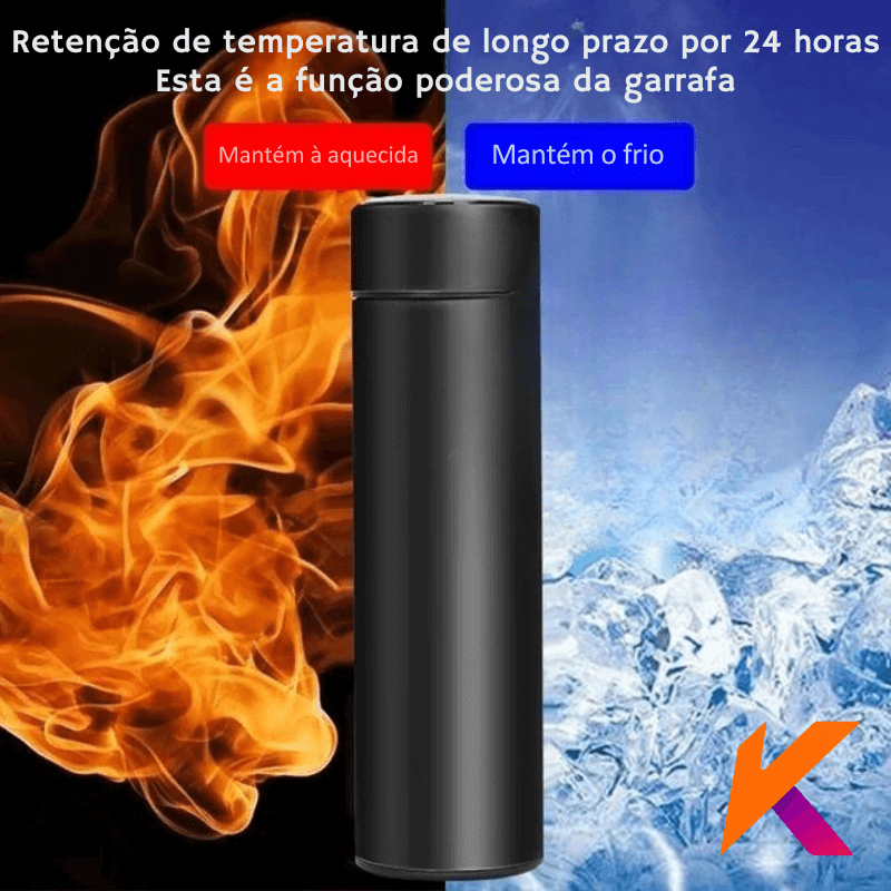 Garrafa Térmica Inox, Inteligente Sensor De Temperatura Digital Led bebida quente e gelada