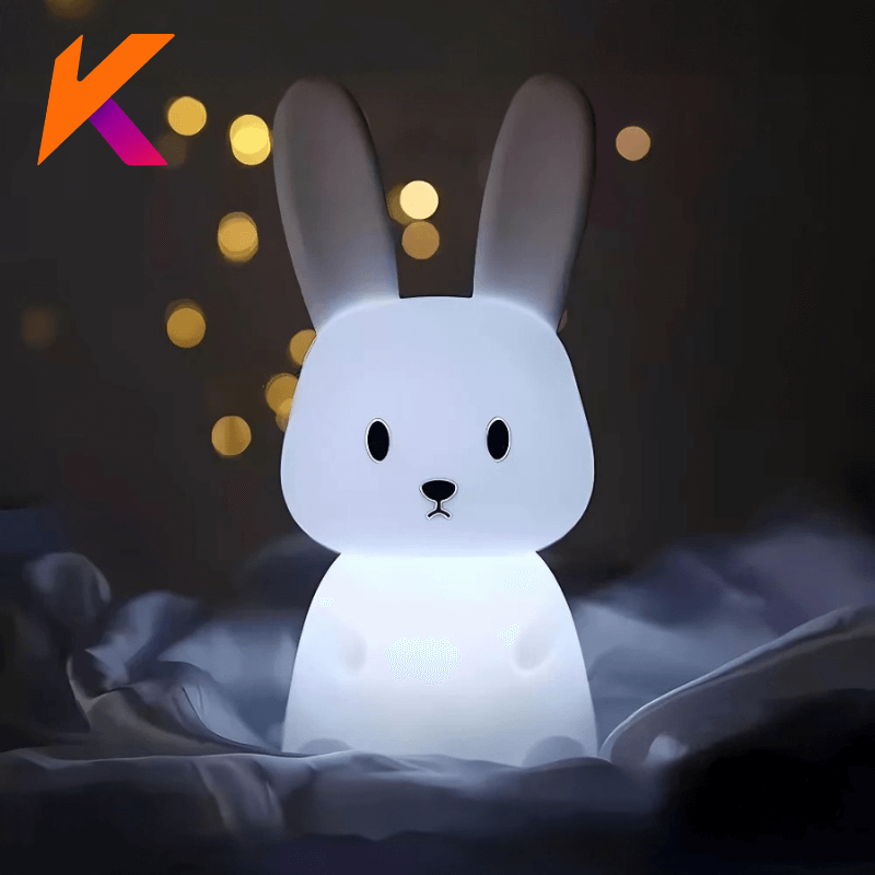 Luminária coelho de Silicone USB com Toque – Luz Noturna