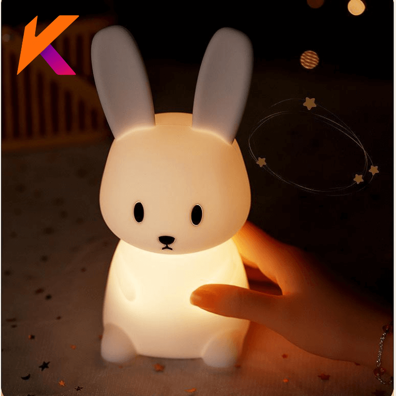 Luminária coelho de Silicone USB com Toque – Luz Noturna
