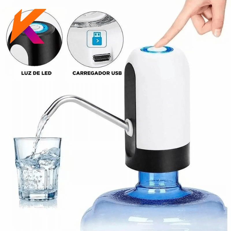 Bomba Automática Para Garrafão Bebedouro - Recarregável Usb