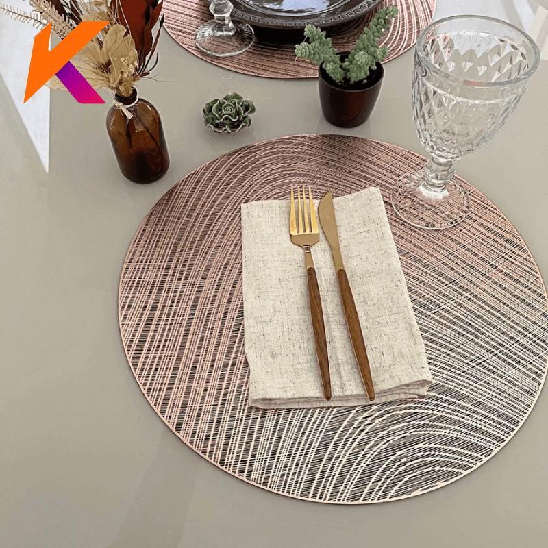 Conjunto 4 Peças Jogo Americano Diversas Cores em Tecido Impermeavel Poliester Antiderrapante Jantar Mesa De Cozinha