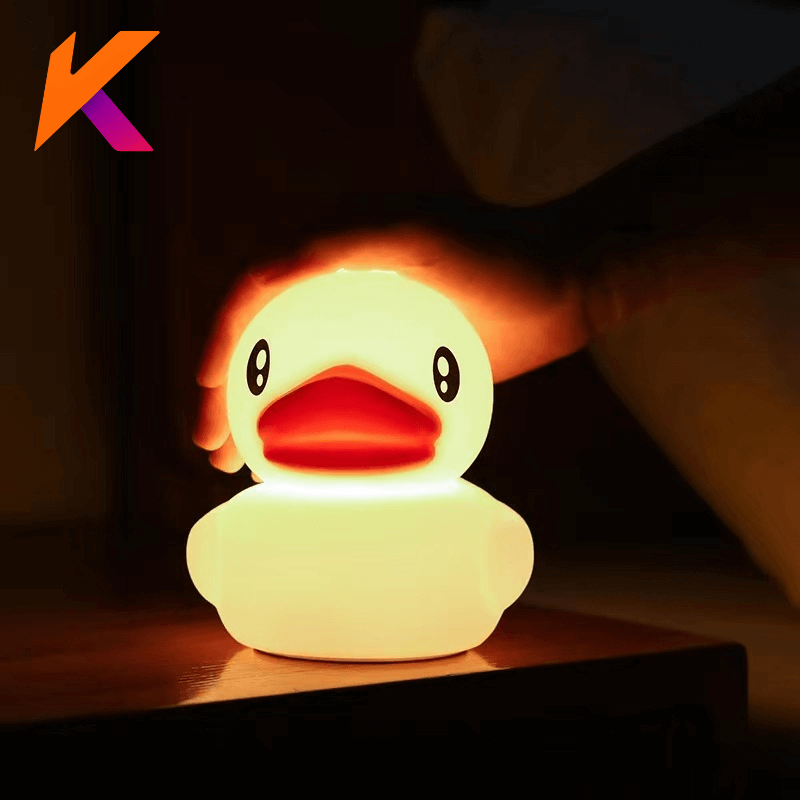 Mini Luminária Abajur Pato Fofo Led Silicone Touch Recarregável