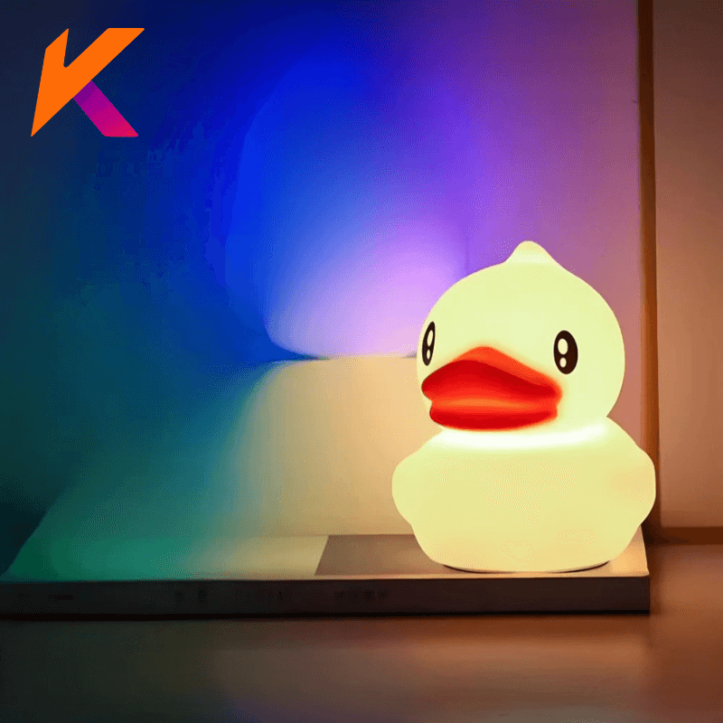 Mini Luminária Abajur Pato Fofo Led Silicone Touch Recarregável