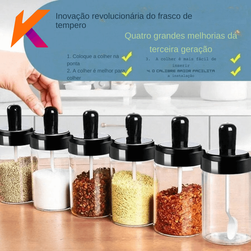 Porta Temperos mais Colher medidora