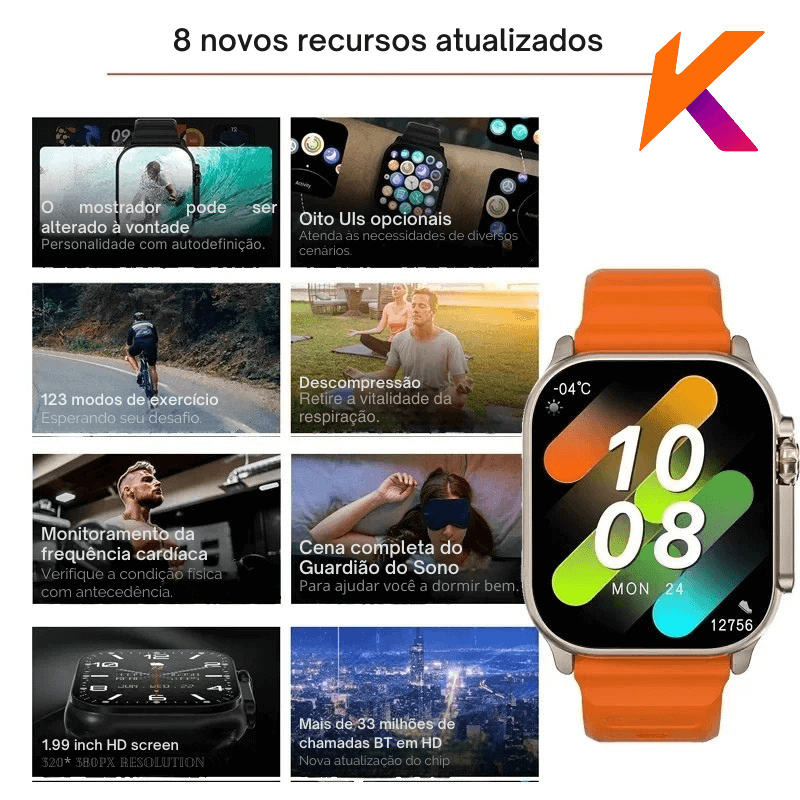 T900 Ultra – O Relógio Inteligente Que Une Estilo, Saúde e Poder no Seu Pulso