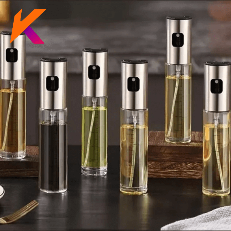 Kit Spray Pulverizador Borrifador Azeite Vinagre Vidro Compacto Prático Cozinha Controle Dosagem Higiene Versátil Econômico