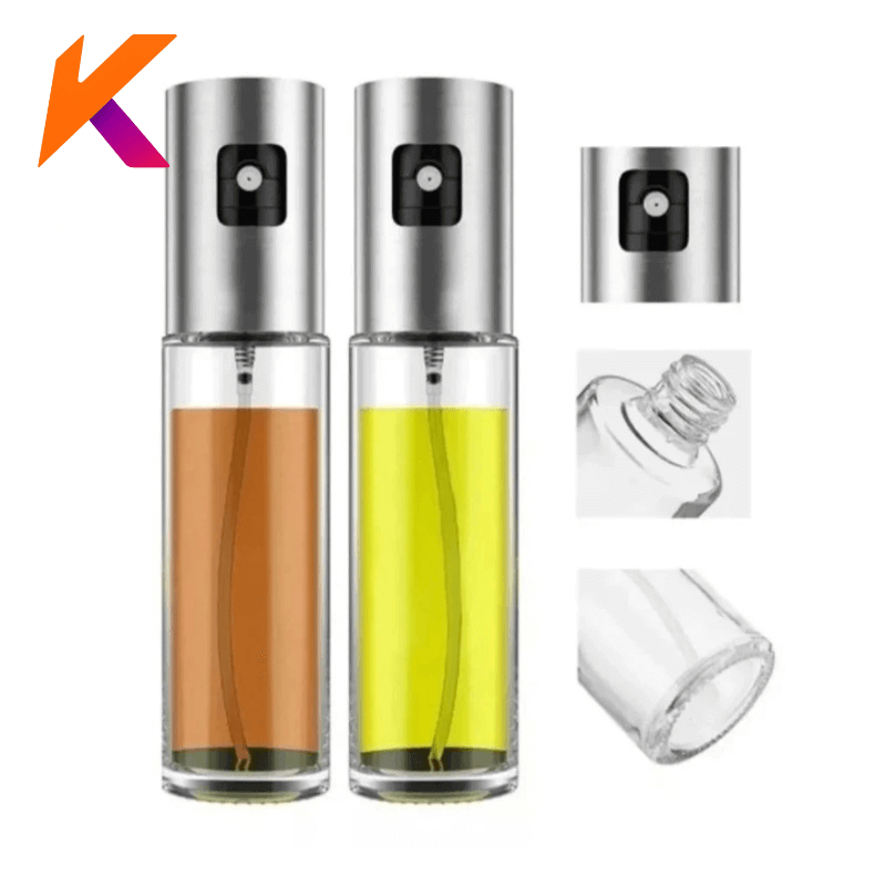 Kit Spray Pulverizador Borrifador Azeite Vinagre Vidro Compacto Prático Cozinha Controle Dosagem Higiene Versátil Econômico