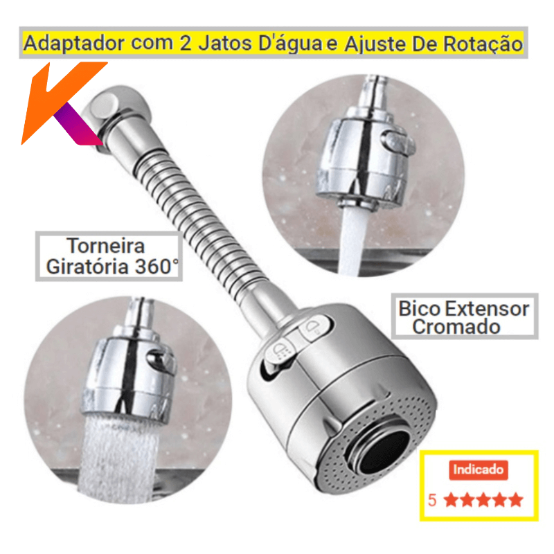 Bico Arejador Extensor Articulado Para Torneiras 360 Inox